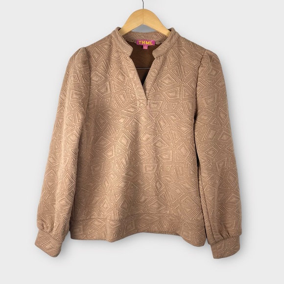 THML Tops - THML Genevieve Textured Sweatshirt Tan size Small